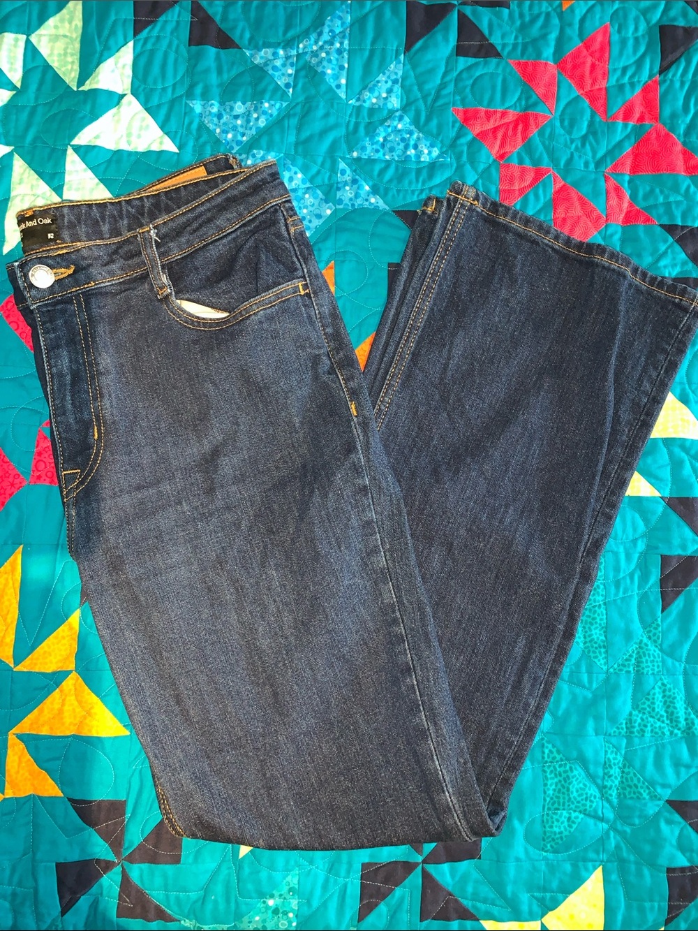 Frank & Oak Dark Indigo Bootcut Jeans